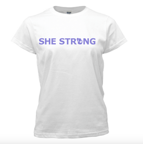 SHE STRONG Short Sleeve T-Shirt White