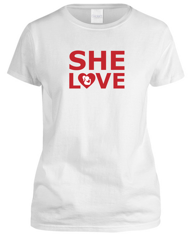 SHE LOVE Muscle Girl Heart T-Shirt