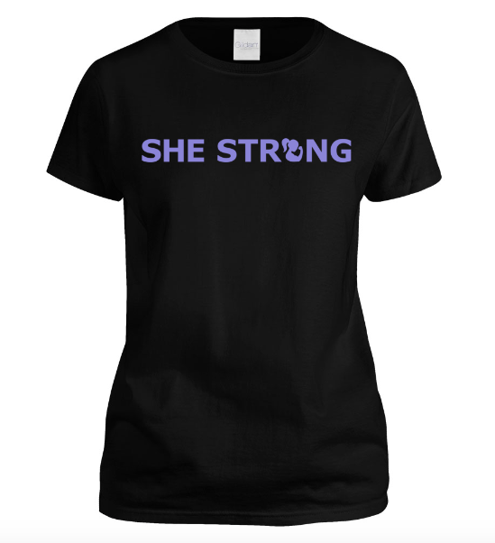 SHE STRONG Short Sleeve T-Shirt Black